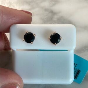 Black onyx rose gold over 925 Stud Earrings